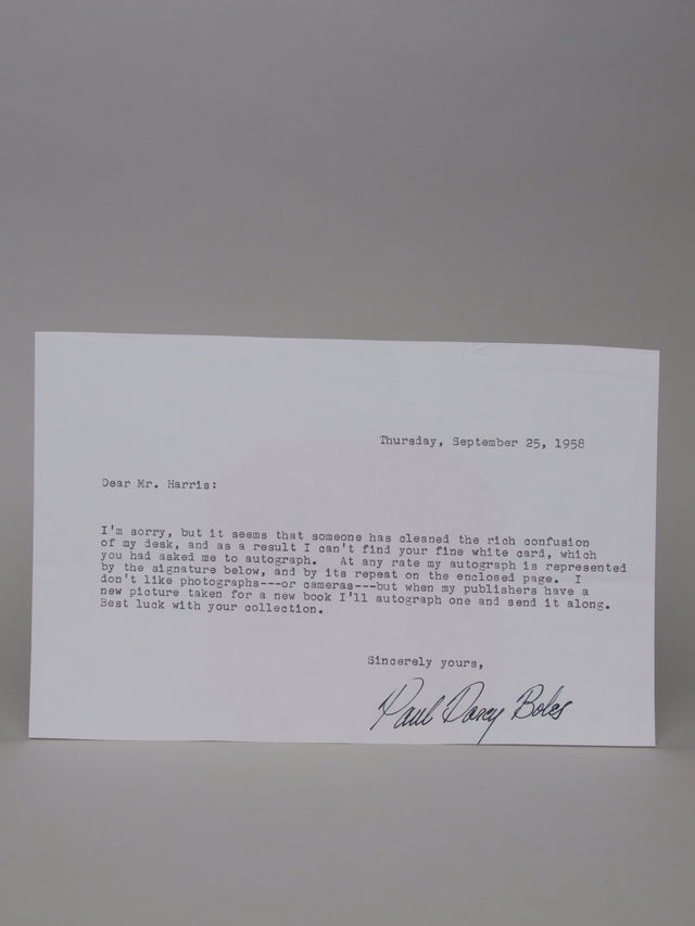 Paul Darcy Boles Letter