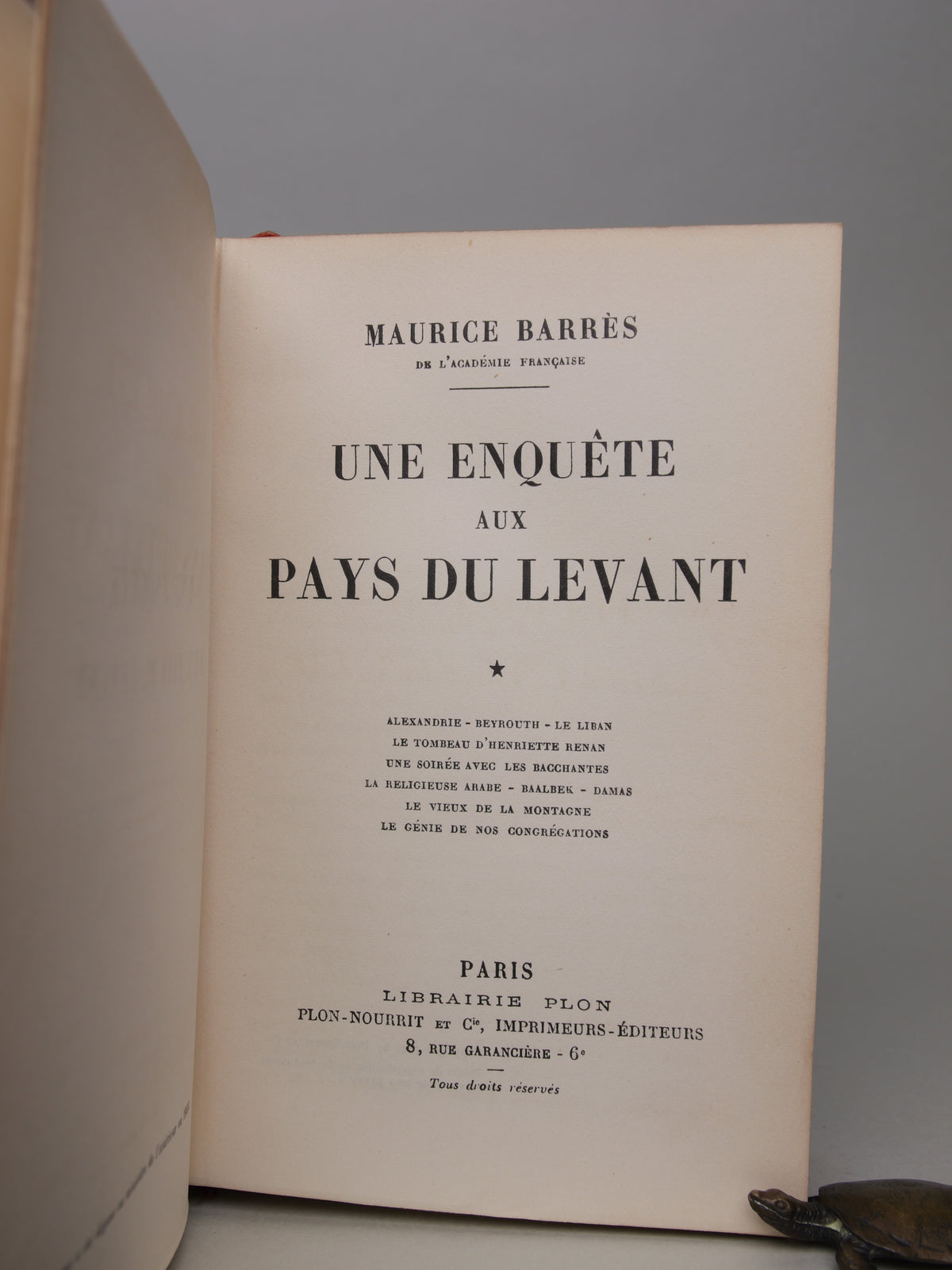 Une Enquete Aux Pays Du Levant (An Inquiry into the Lands of the Levant)