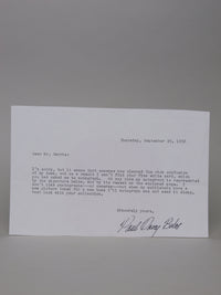 Paul Darcy Boles Letter